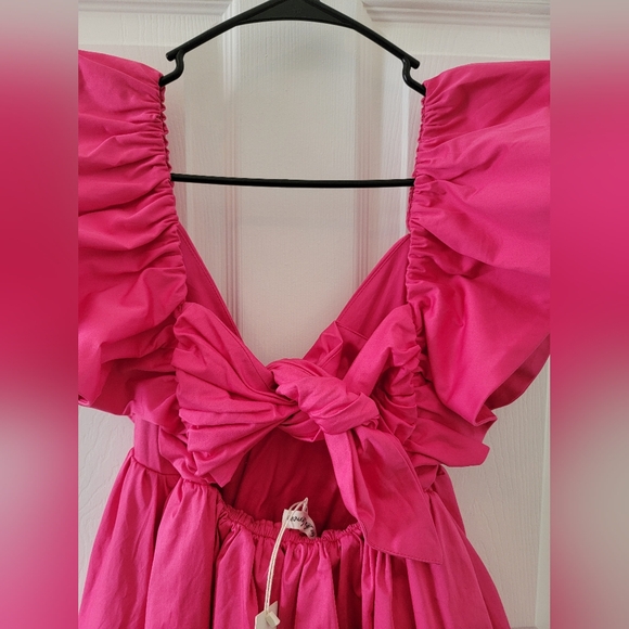 For Love & Lemons Clementine Mini Dress In Pink NWT - Picture 9 of 10